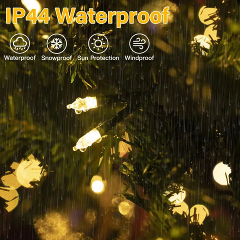 Ollny's 200 leds warm white Christmas mini lights are IP44 waterproof