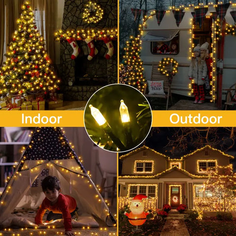 Ollny's 200 leds warm white Christmas mini lights for indoor and outdoor use