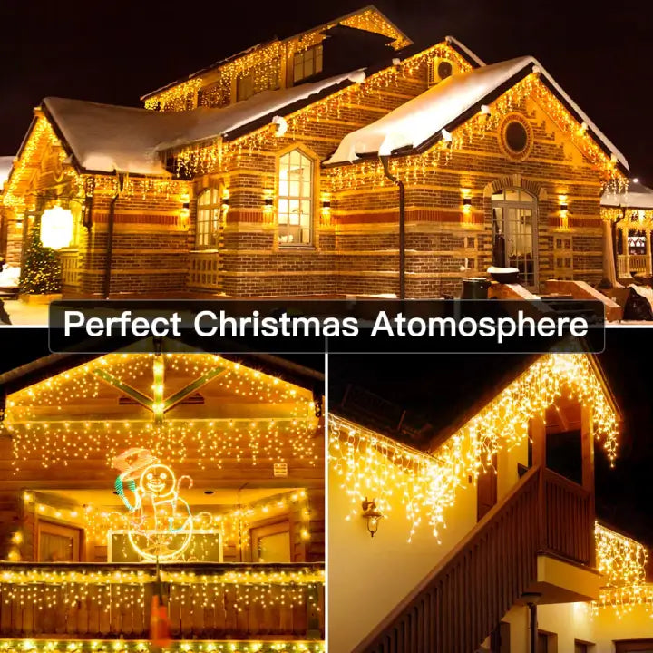 
                  
                    Ollny's 396 led 32ft warm white icicle lights perfect for Christmas
                  
                