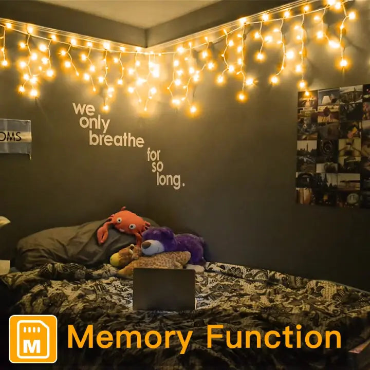 
                  
                    Ollny's 396 led 32ft warm white icicle lights with memory function
                  
                