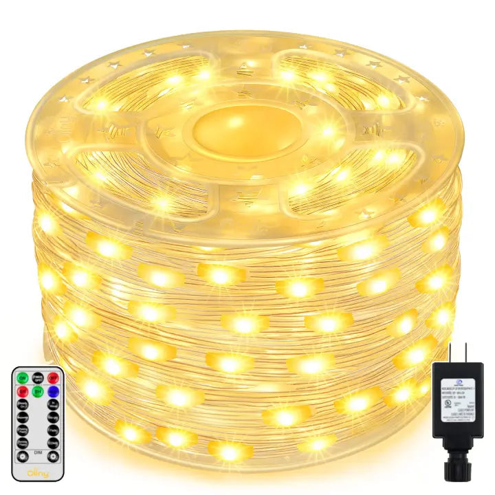 Ollny's 400 leds 132ft warm white Christmas lights clear wire