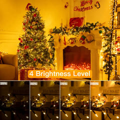 400 LED 20ft Warm White Christmas Cluster Lights (Green Cable, Plug in, 8 Modes, IP44 Waterproof)
