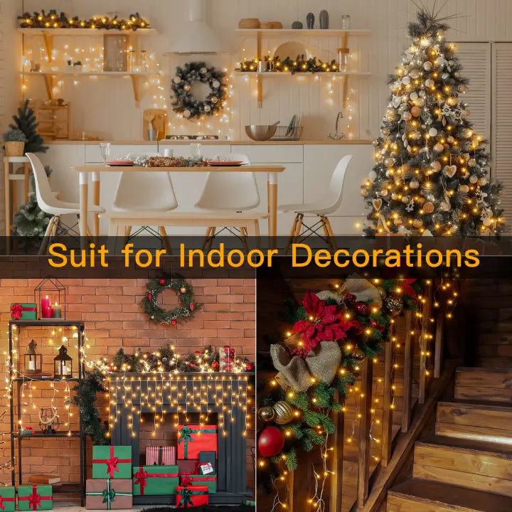 
                  
                    Ollny's 486 leds warm white icicle lights also suit for indoor decoration
                  
                