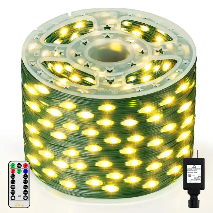 Ollny's 900 leds 300ft warm white Christmas lights with reel