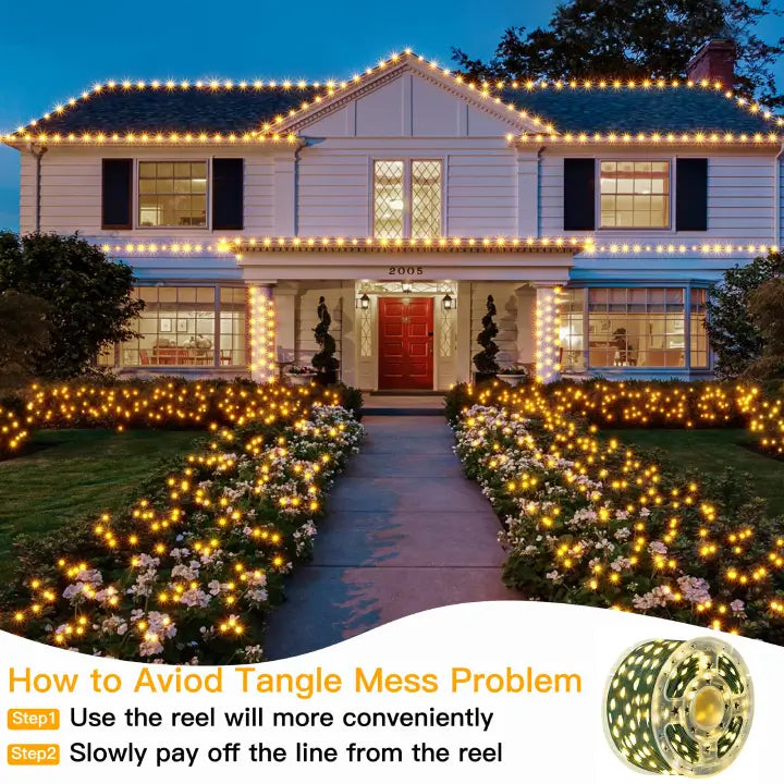 How to avoid tangling problems with Ollny 900 leds warm white Christmas lights