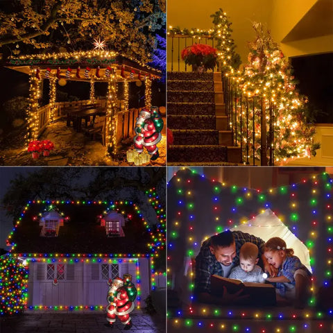 The scenes of decorating by Ollny 400 leds green wire warm white/multicolor string lights