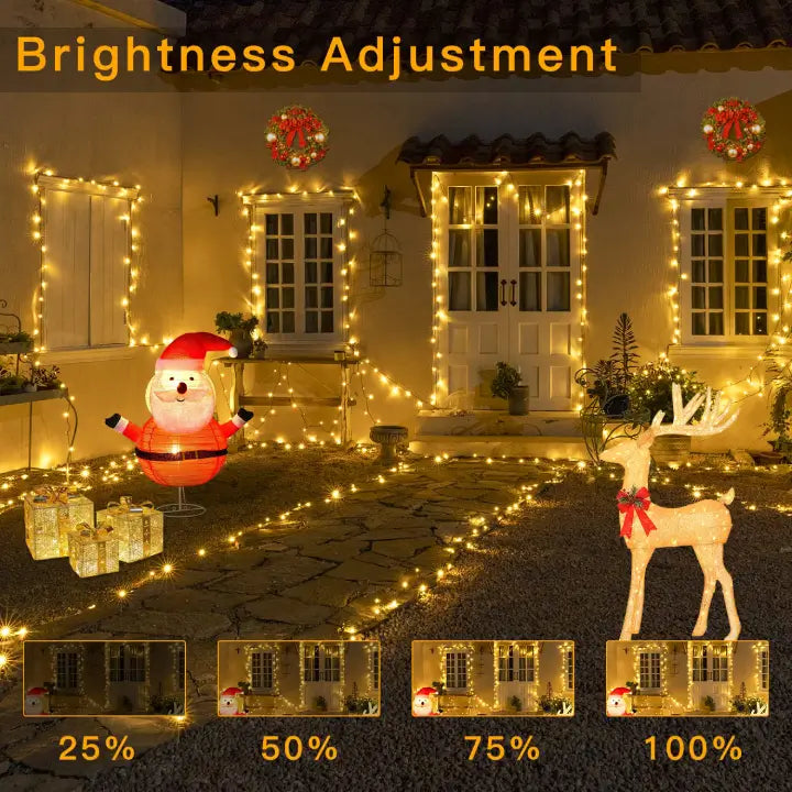 Ollny's 400 leds warm white/multicolor string lights with 4 brightness levels