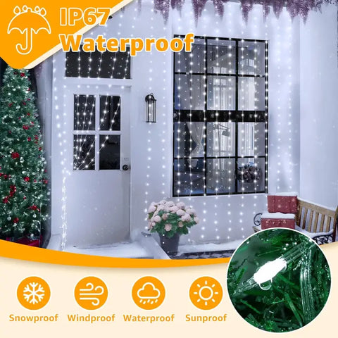 Ollny cool white curtain light is IP67 waterproof