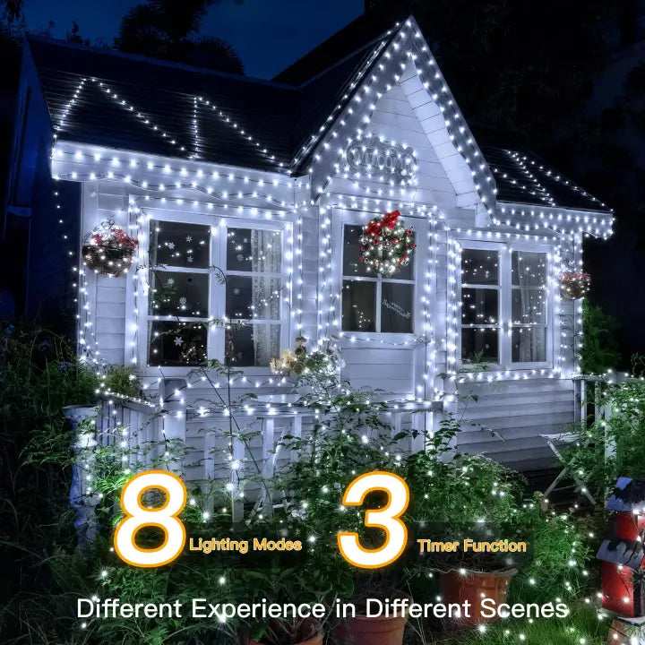 
                  
                    Ollny 1200 LED 393ft Cool White IP67 Waterproof Christmas String Lights (Green Wire, Plug in, 8 Modes)
                  
                