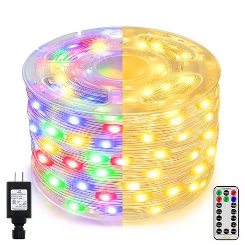 Ollny's 600 leds 197ft clear wire warm white/multicolor string lights