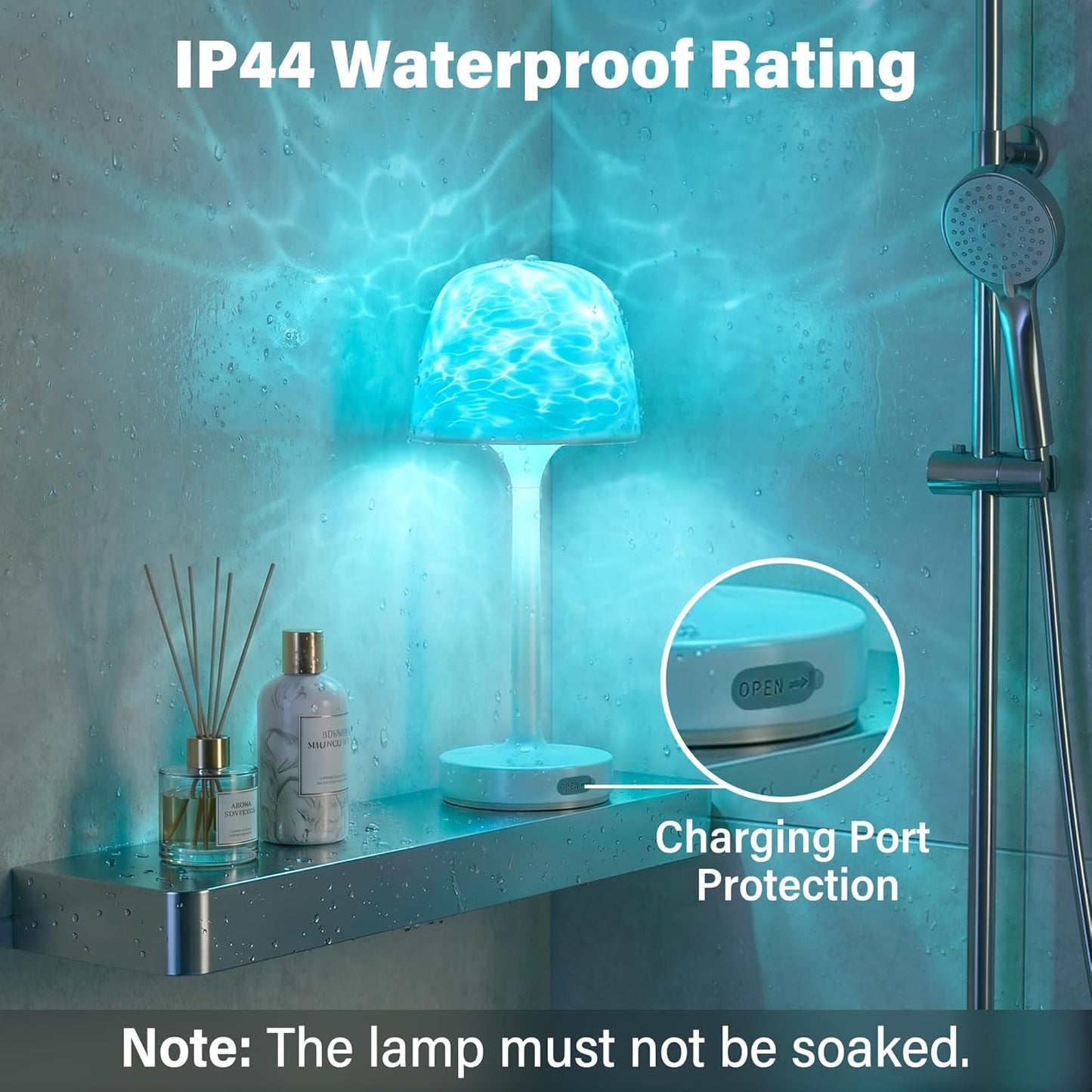 
                  
                    Ollny LED Ocean Wave Projector Lamp for Bathroom, Shower, Bathtub(16 Modes, IP44 Waterproof)
                  
                