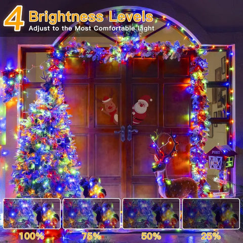 brightness level of colored Christmas tree lights