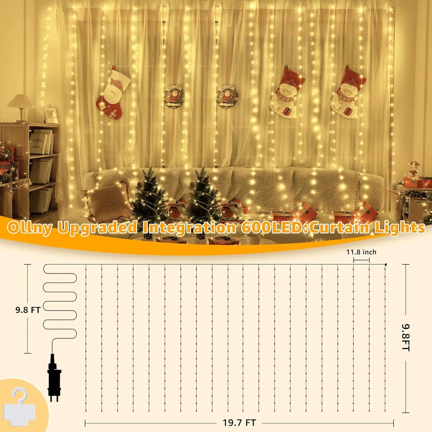 curtains of lights size