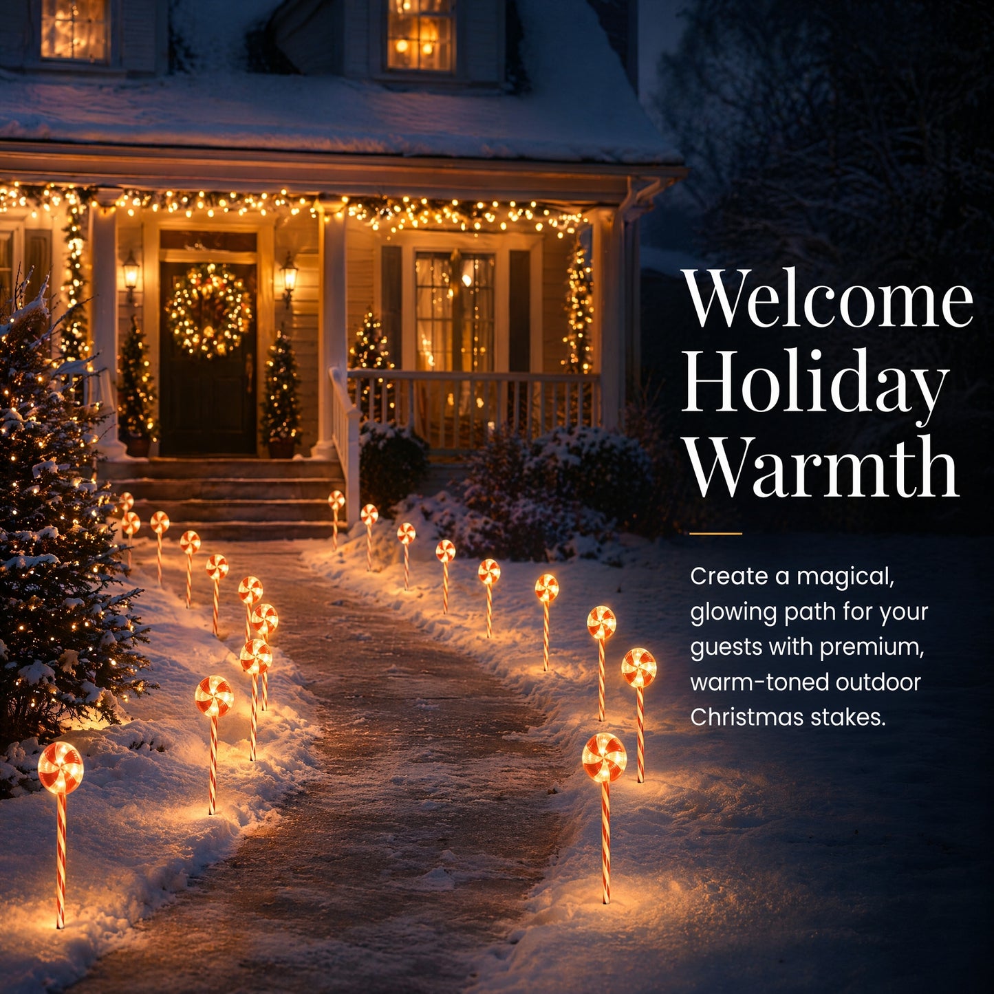 
                  
                    Ollny 24in 6pcs Christmas Pathway Lights, 8 Modes Candy Lights with Remote, 90 LEDs Waterproof String Light for Outdoor Garden Yard Decor
                  
                