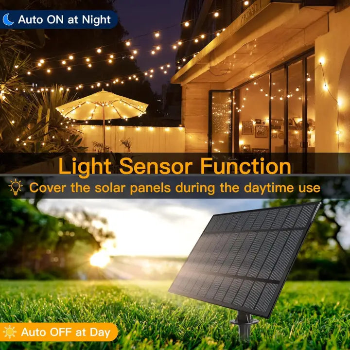 
                  
                    Light Sensor Function: Cover the solar panels during the daytime use
                  
                