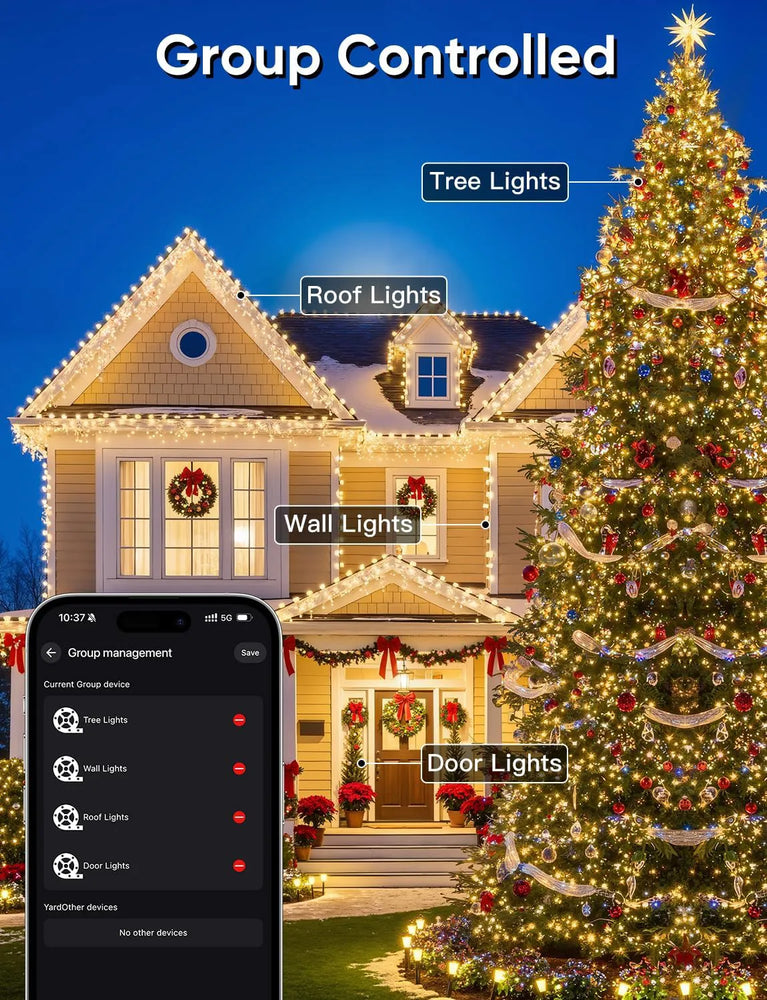 group control for Christmas tree of lights