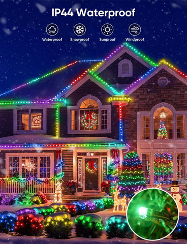 Ollny outdoor smart Christmas lights are ip44 waterproof 