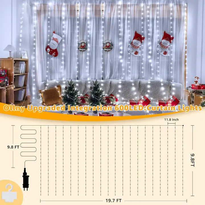 how long are led lights on curtains