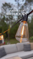 Ollny 160FT ST38 Warm White Outdoor Patio Lights (80 Bulbs, IP45 Waterproof, Connectable, 2200k)