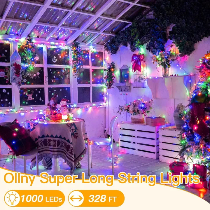 Ollny super long Christmas string lights are 328ft