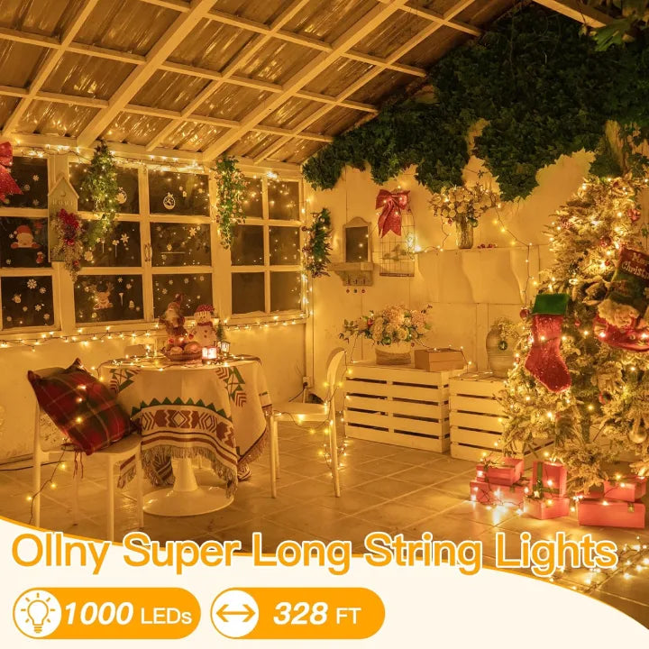 Ollny super long Christmas lights are 328ft
