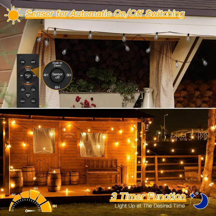 
                  
                    Ollny S11 patio lighting with timer and auto on off
                  
                