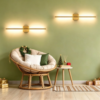 Ollny 2pcs LED Rechargeable Golden Wall Sconce for Bedroom, Living Room
