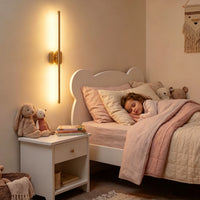 Ollny 2pcs LED Rechargeable Golden Wall Sconce for Bedroom, Living Room
