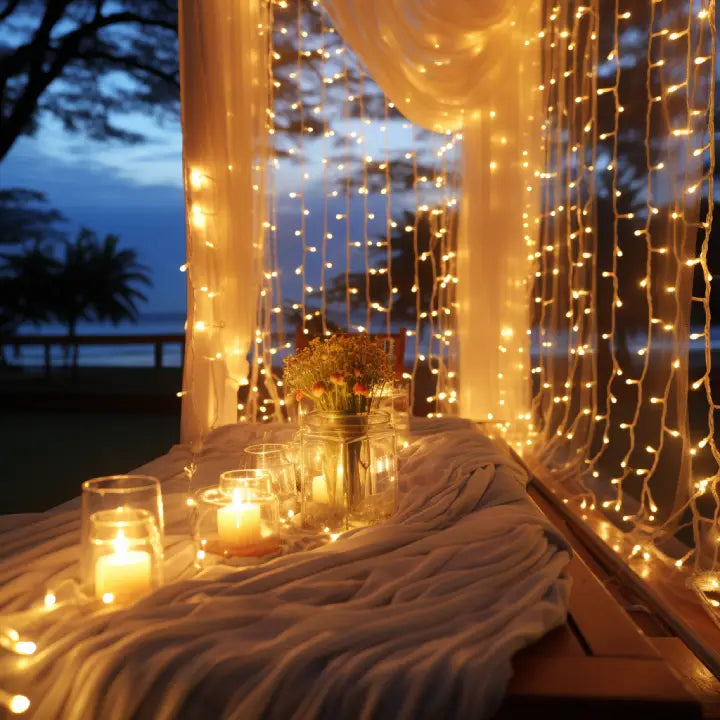 wedding curtain lights for wedding decorations or patio decor
