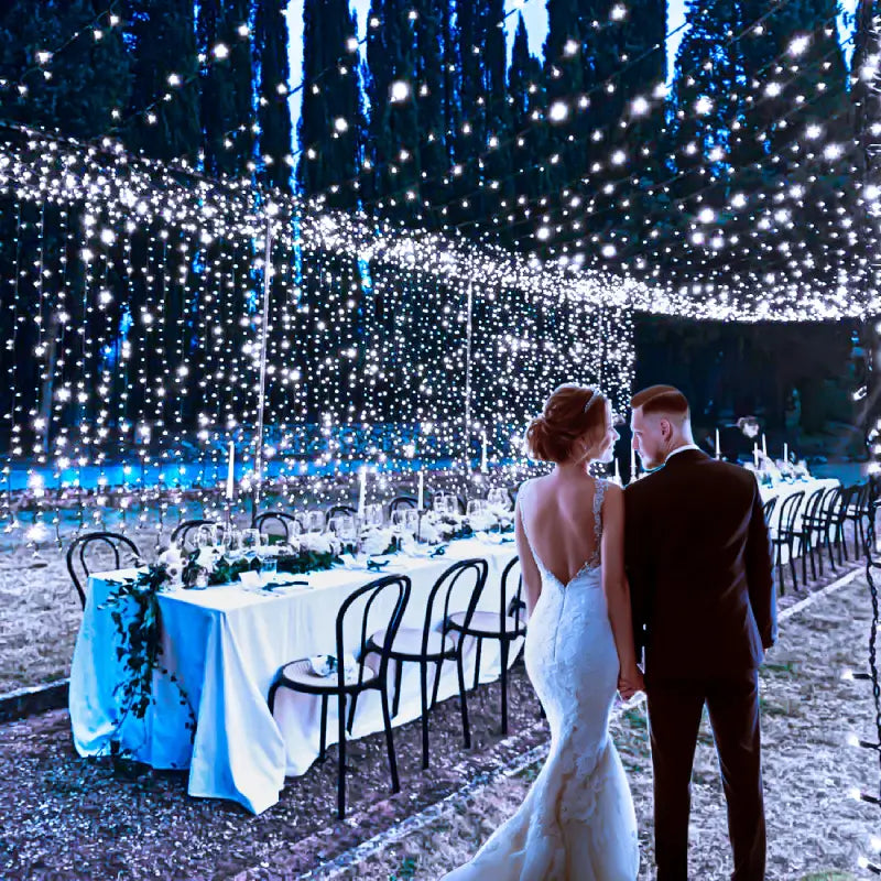 Ollny's 400 leds 132ft wedding cool white string lights - green cable