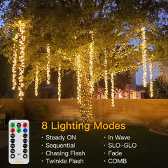 Ollny's 400 leds warm white wedding cluster lights with 8 lighting modes
