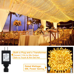 Ollny's 400 leds warm white wedding fairy lights are safe to touch and power saving