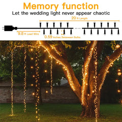Ollny's 400 leds warm white wedding cluster lights with memory function