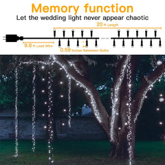 Ollny's 400 leds cool white wedding cluster lights with memory function