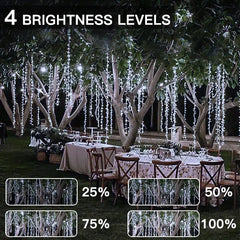 Ollny's 400 leds cool white wedding cluster lights with 4 brightness levels
