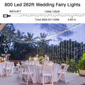 Length instructions for Ollny's 800 led 262ft cool white wedding string lights