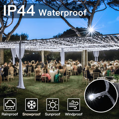 Ollny's 800 leds cool white wedding fairy lights are IP44 waterproof