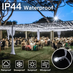 Ollny's 400 leds cool white wedding fairy lights are IP44 waterproof