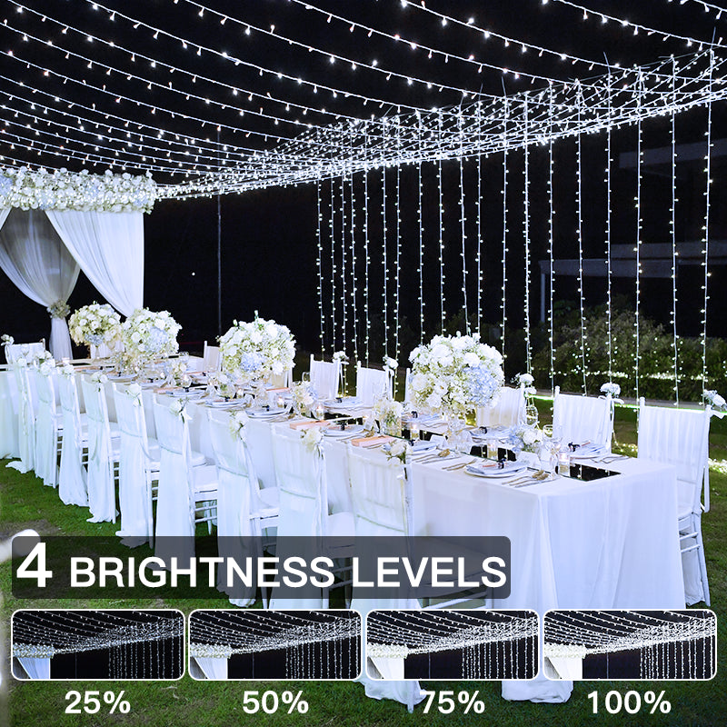 
                  
                    Ollny's 800 leds cool white wedding string lights with 4 brightness levels

                  
                