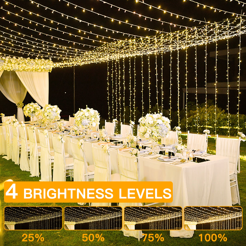 Ollny's 800 leds warm white wedding string lights with 4 brightness levels