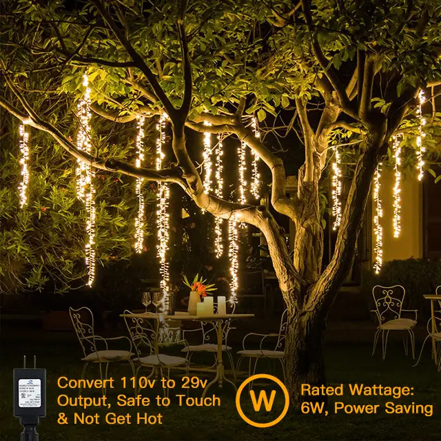 
                  
                    Ollny's 400 leds warm white wedding cluster lights are safe to touch and power saving

                  
                