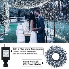 Ollny's green cable cool white string lights are safe to touch & power saving