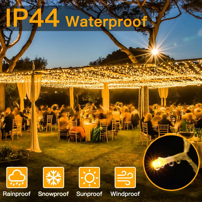 Ollny's warm white string lights are IP44 waterproof