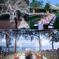 Wedding scenes decorated by 262ft cool white wedding string lights