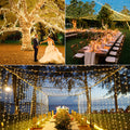 Wedding scenes decorated by 262ft warm white wedding string lights